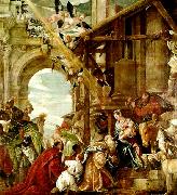 Paolo  Veronese adoration of the magi oil on canvas